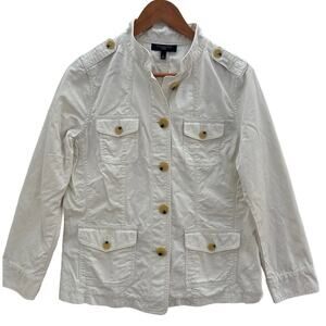 Talbots Cream Petite Cotton Utility Jacket